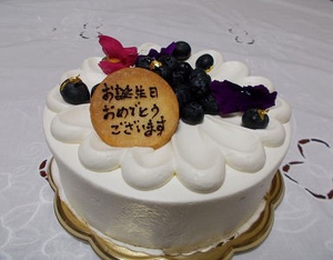 誕生日のブルーベリーのケーキ 春華堂